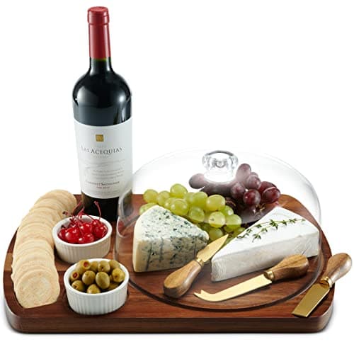 Godinger Cheese Board & Knife Set, Acacia Wood