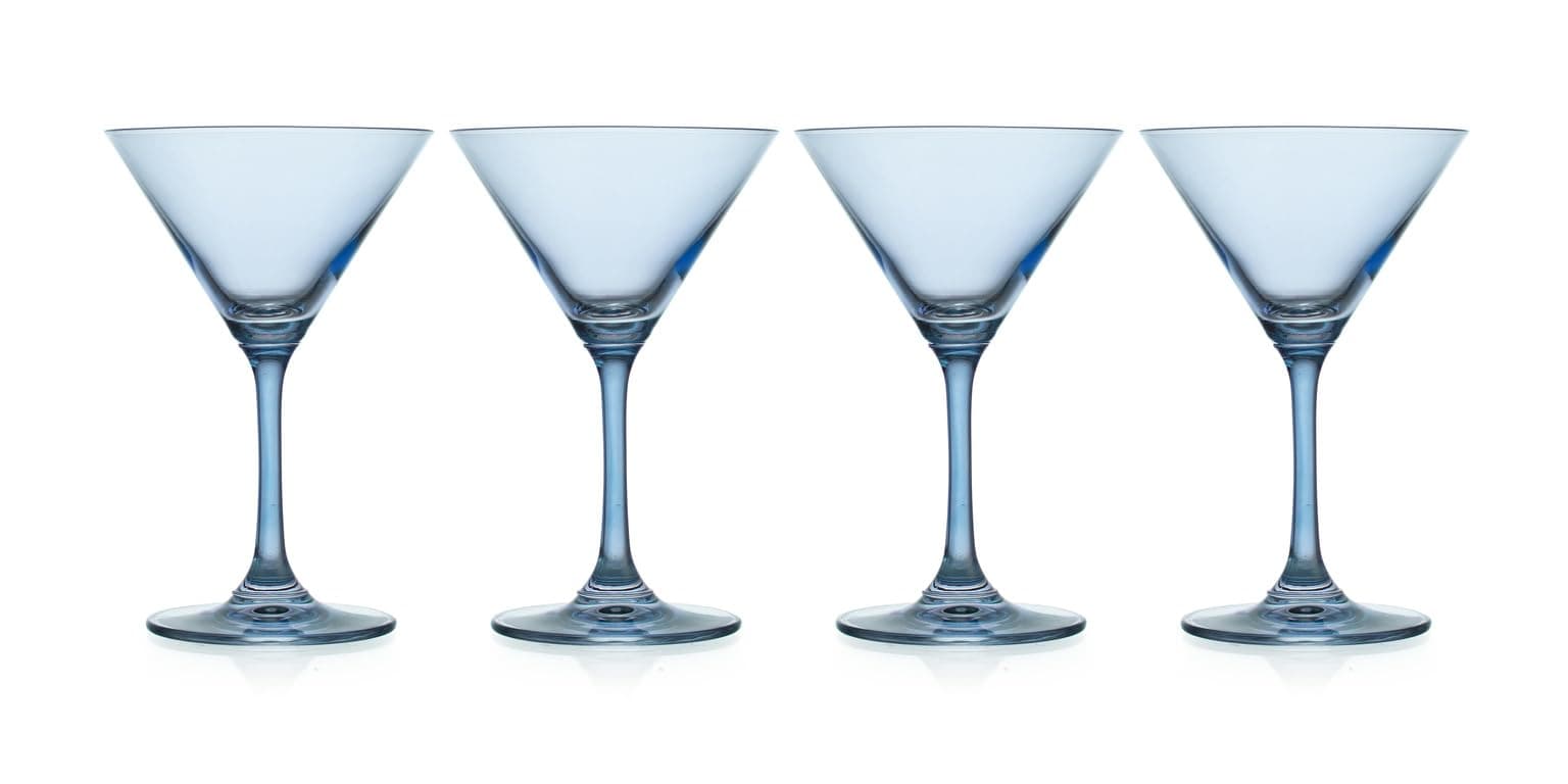 Godinger Martini Glasses Blue Veneto Set of 4