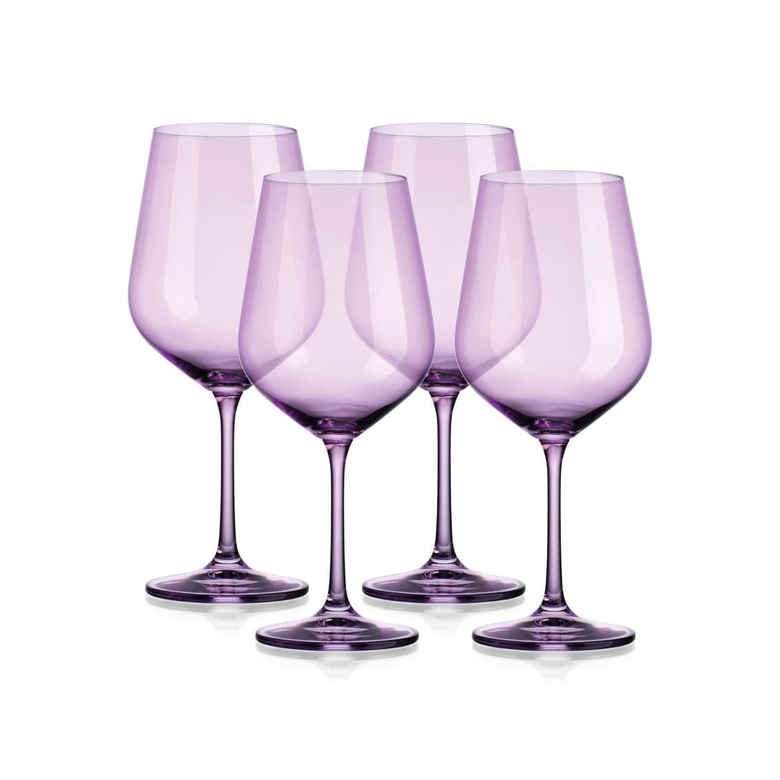 Godinger Wine Glasses Red Purple Set of 4 19.5oz