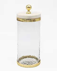 Godinger Canister Storage Marble with Gold Band 4x8