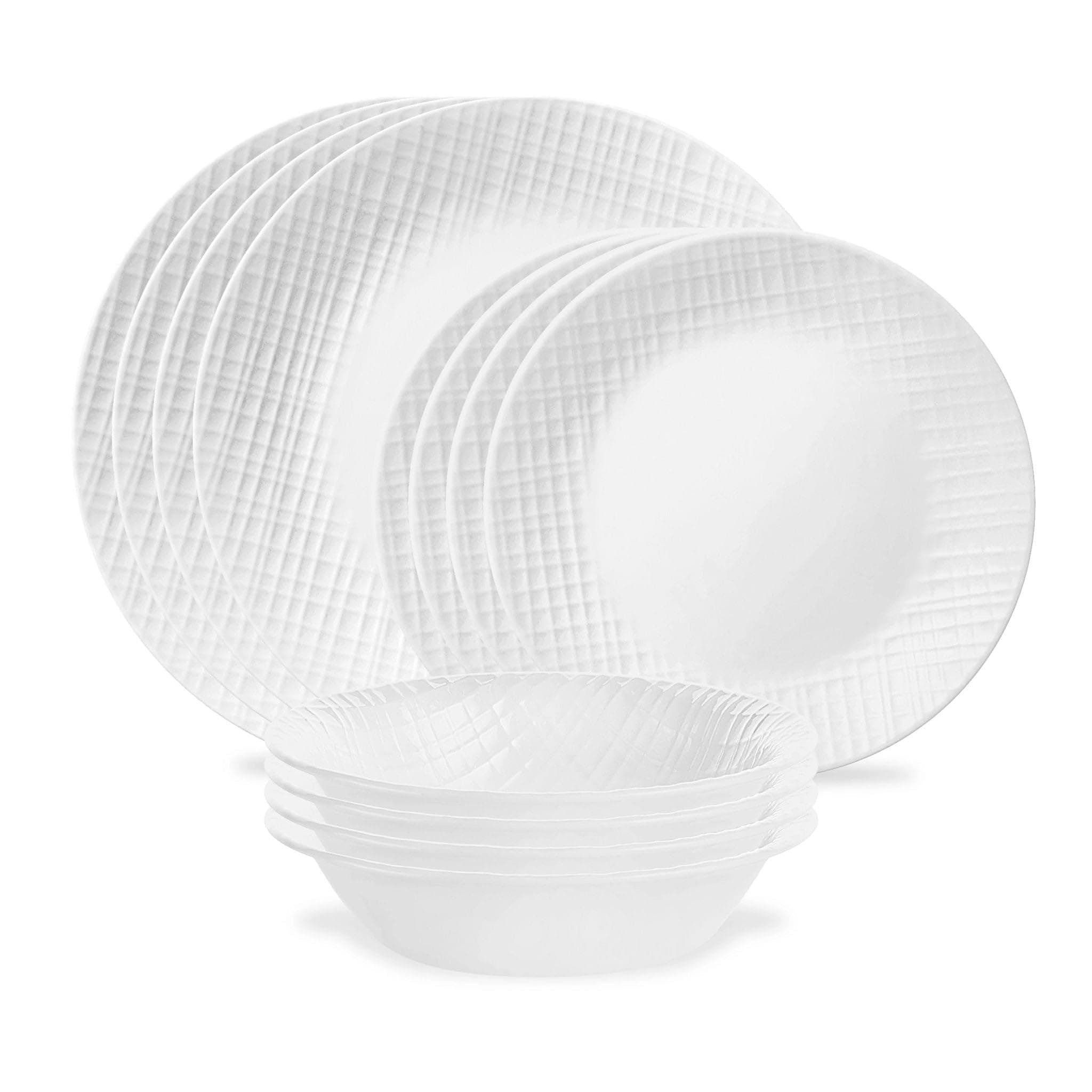 Corelle Linen Weave 12pc Dinnerware Set