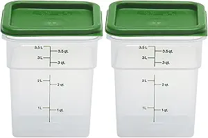 Cambro 2-Pack 4-Qt Food Storage with Green Lids