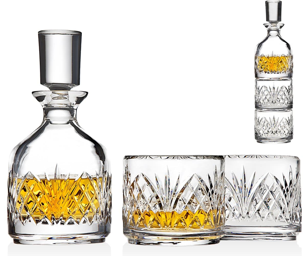 Godinger Stackable Whiskey Decanter Dublin 3pc Set