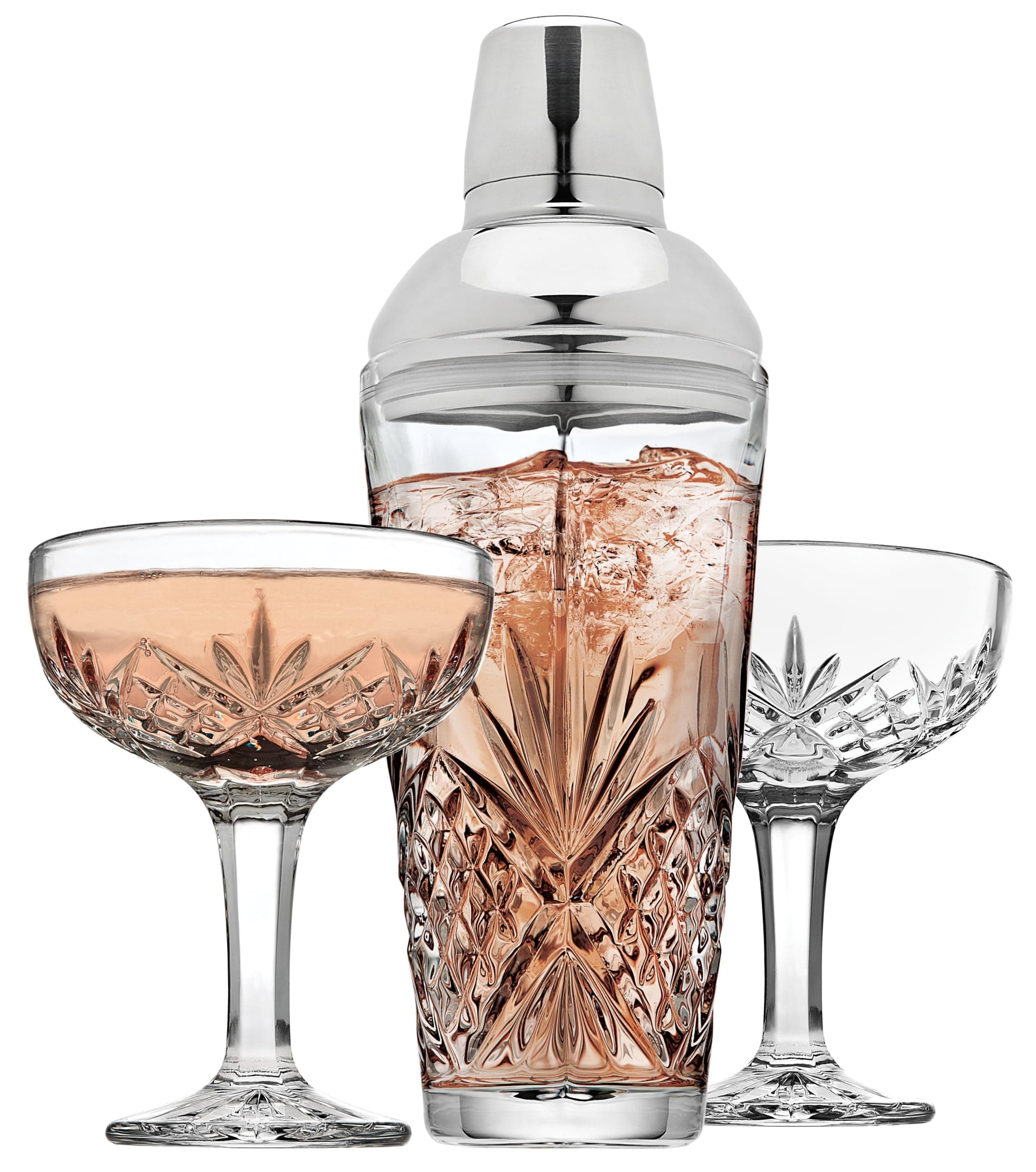 Godinger Cocktail Shaker and Martini Glasses Dublin Set