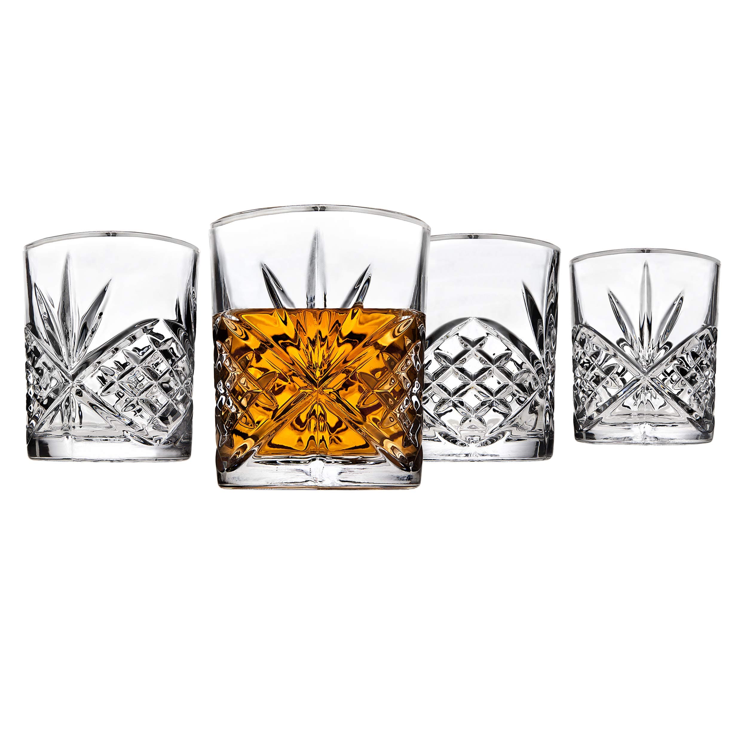 Godinger Dublin DOF Glasses Platinum Rim Set of 4