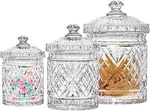 Godinger Dublin Crystal Canister Set, Set of 3