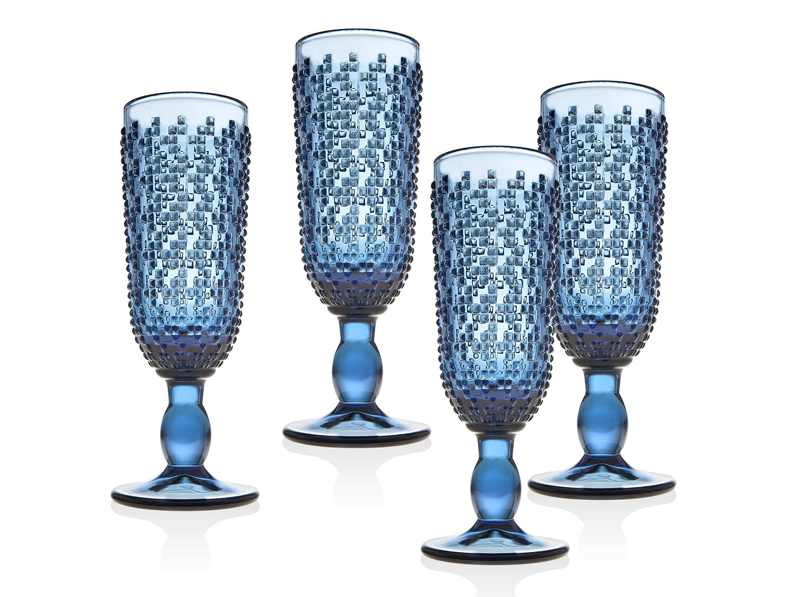 Godinger Champagne Flute Alba Blue Set of 4